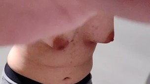 Trans boy slave peeing himself for his Master