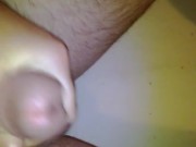 Hot guy pees while cumin