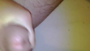 Hot guy pees while cumin