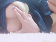 シャツの中、痴漢にブラをはだけさせられて火照りを収めるオナニー Japanese girl masturbation 8/16