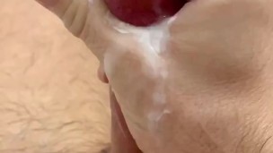 Slow motion cum in bath. 