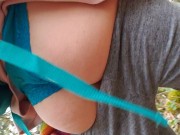 Rear View Outdoor Pee Pee In The Forest 13/16