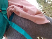 Rear View Outdoor Pee Pee In The Forest 14/16