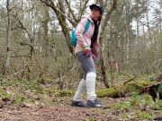 Rear View Outdoor Pee Pee In The Forest 6/16