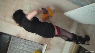 tranny dressed up plastering