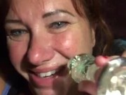 Cougar just had her big ass fucked still horny anal glow toy disappearing