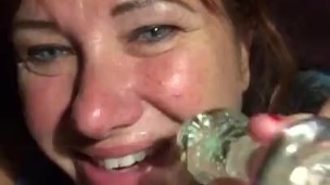 Cougar just had her big ass fucked still horny anal glow toy disappearing