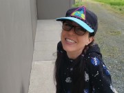 Standing Outdoor Piss On A Wall Wearing Men's Jeans 3/16