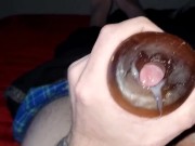 Creampie in pocket pussy