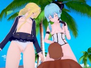 (3D Hentai)(Sword Art Online) Threesome Sinon x Alice x Agil 6/16