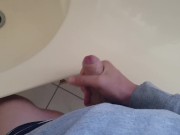 FAT WHITE DICK CUMS HARD ALL OVER BATHROOM SINK IN SLOW-MO HIGH DEFINITION!