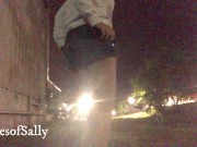 Public Pee & Outdoor Flashing at Night, Amateur Exhibitionist SmilesofSally