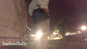 Public Pee & Outdoor Flashing at Night, Amateur Exhibitionist SmilesofSally