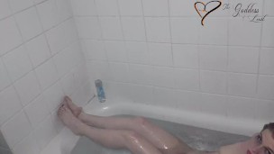 Redhead goth footjob in bath - TheGoddessOfLust