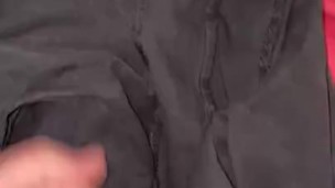 Wanking over my boxers with huge cumshot and moaning 