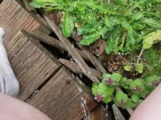 Pissing off my back steps