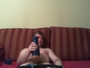 Playing with my blue fleshlight while watching pron 2/16