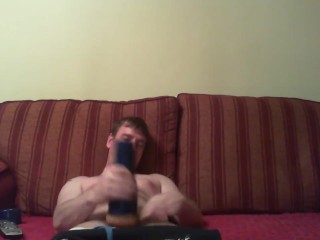 Playing with my blue fleshlight while watching pron