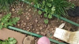 Having fun with his dick while he pees (backwoodsmechanic)