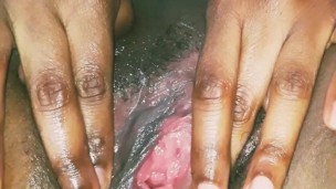 Black Girl Playing With Her Tight,Wet Pussy