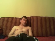 Watching porn playing with a blue fleshlight 1/16