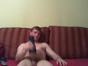 Watching porn playing with a blue fleshlight 9/16