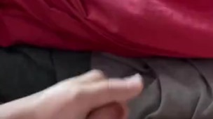 Messing around with my hard wet cock with cumshot and moaning 