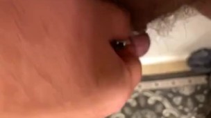 Post chastity play with cumshot 