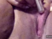 Clit stimulation with just vibrator and big squirt
