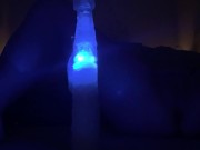 Dark room| dildo light| using hands| cumming quietly| housemate next room