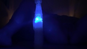 Dark room| dildo light| using hands| cumming quietly| housemate next room