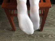 teen girl dress knee college & school socks and feet fetish