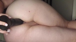 Pawg taking BBC dildo in the ass