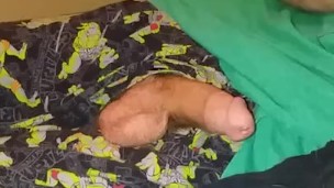 Big cock poking through TMNT pajamas. Slow sex. 