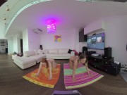VR180 vr video miss_pussycat and riki doing afternoon naked yoga together 1/16