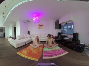 VR180 vr video miss_pussycat and riki doing afternoon naked yoga together 16/16