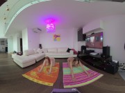 VR180 vr video miss_pussycat and riki doing afternoon naked yoga together 2/16