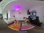 VR180 vr video miss_pussycat and riki doing afternoon naked yoga together 7/16