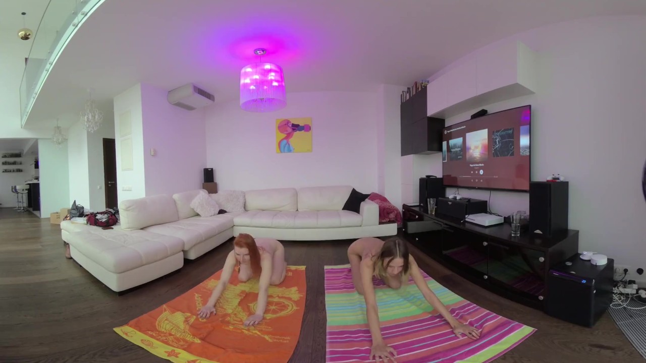 VR180 vr video miss_pussycat and riki doing afternoon naked yoga together - RedTube