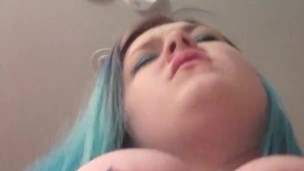 POV Cute chubby teen rides on top! Rides and asks for your cum!