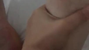 She likes to watch me rub my feet and play with my foreskin 