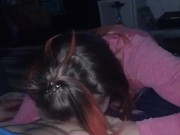 Cum on big natural tits POV