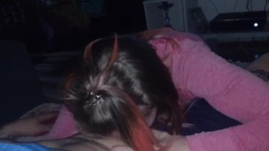 Cum on big natural tits POV