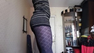 Trans Jerking Big Cock Masturbate during work. Cumshot Boy on Nylon.