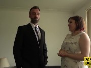 Dominated chubby slut sucks and rides 2/16