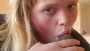 Blond teen blowjob