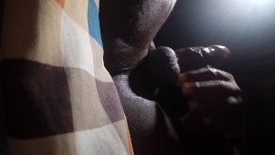 Stroking and masturbating my dick at night