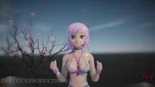 SFW MMD 4k UHD Misaka Rose bondage bikini - Pom Pom Dance 1071