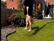 Naked in garden flashing neighbour 