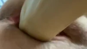Playing with huge 12in dildo ASMR